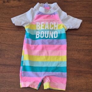 George Girls Rainbow 'Beach Bound' One Piece Swimsuit Size 3-6M